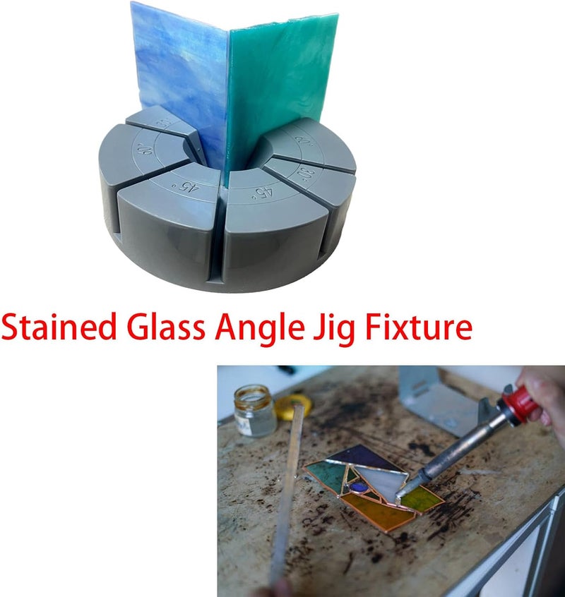 spansee Stained Glass Angle Tool, 3D Stained Glass Soldering Jig, Stained Glass Supplies, Stained Glass Angle Jig Fixture, Stained Glass 3D Angle Wedge Tool 30°,45°,60°,75°,90°,105°,120°,135°,150° - Image 4